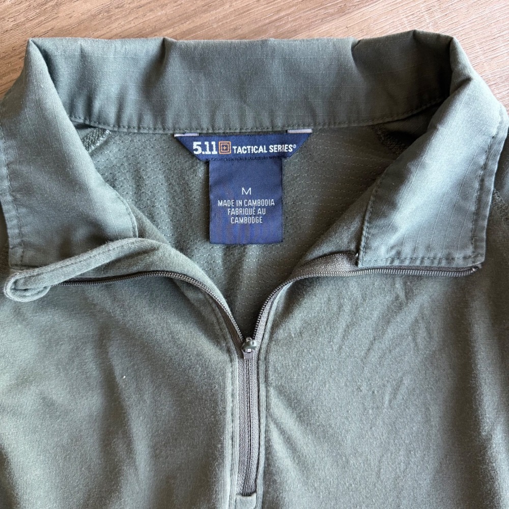 5.11 Tactical Series Rapid Assault Shirt Mens Medium Tundra Green Quarter Zip - Picture 2 of 8